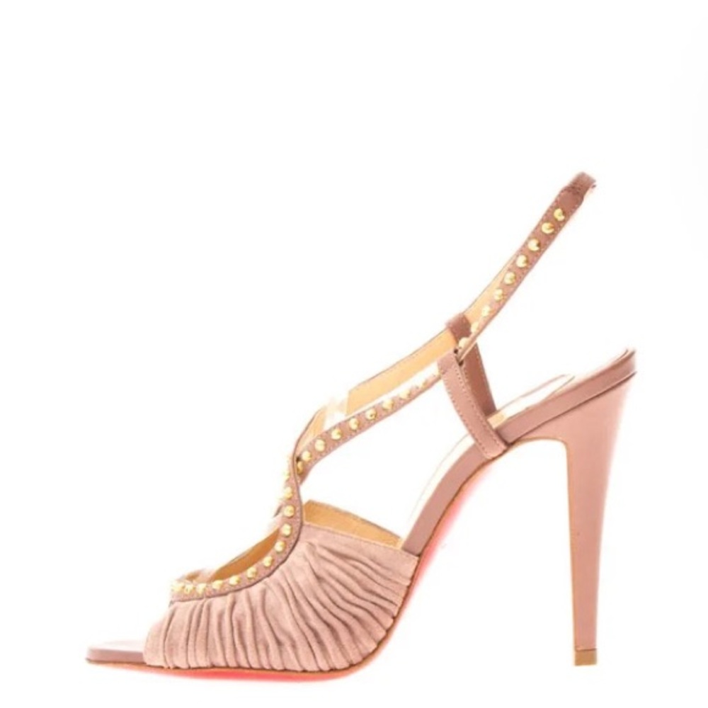 Christian Louboutin mauve heels suede studded size 36 6 limited ed heels $1295 - Picture 2 of 10